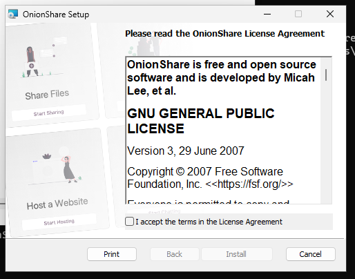 OnionShare Windows installer