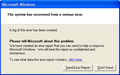 Windows error reporting