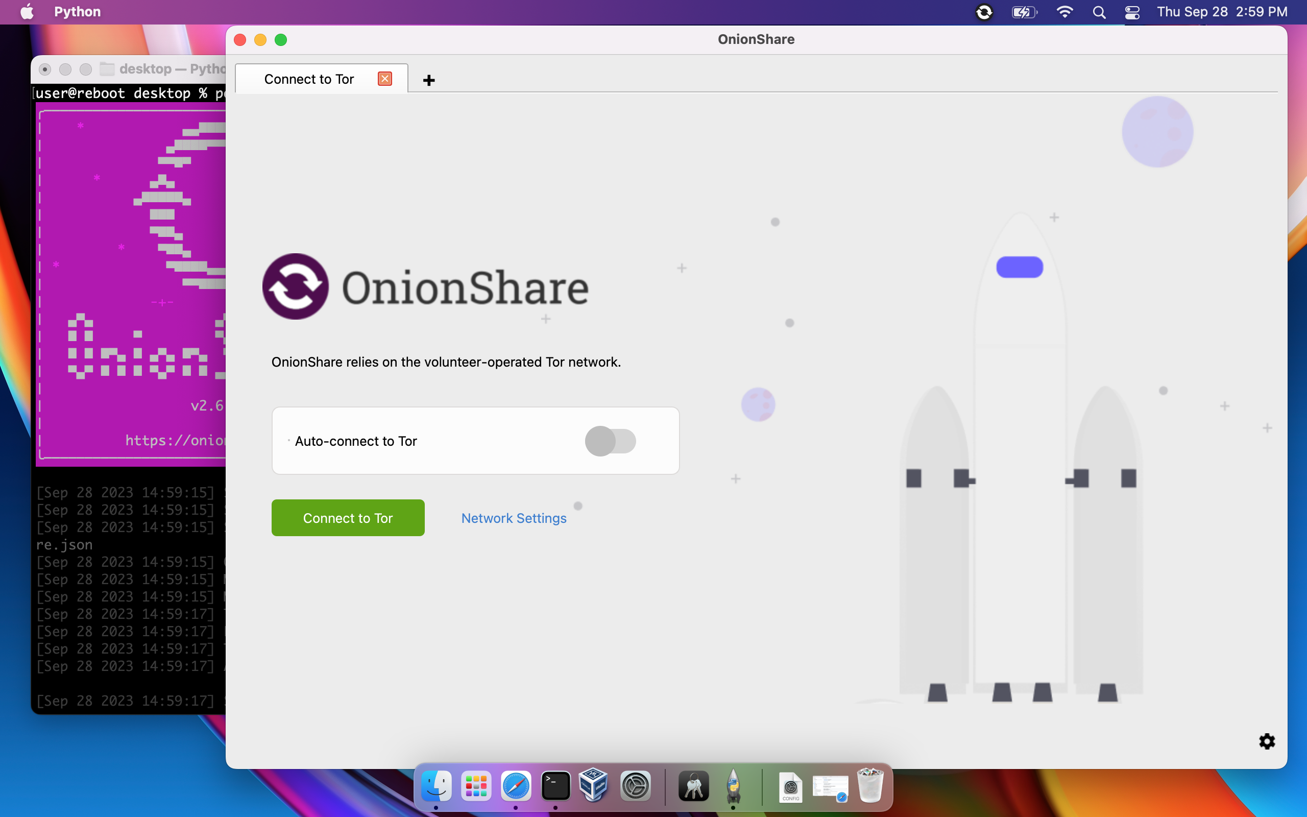 OnionShare in macOS