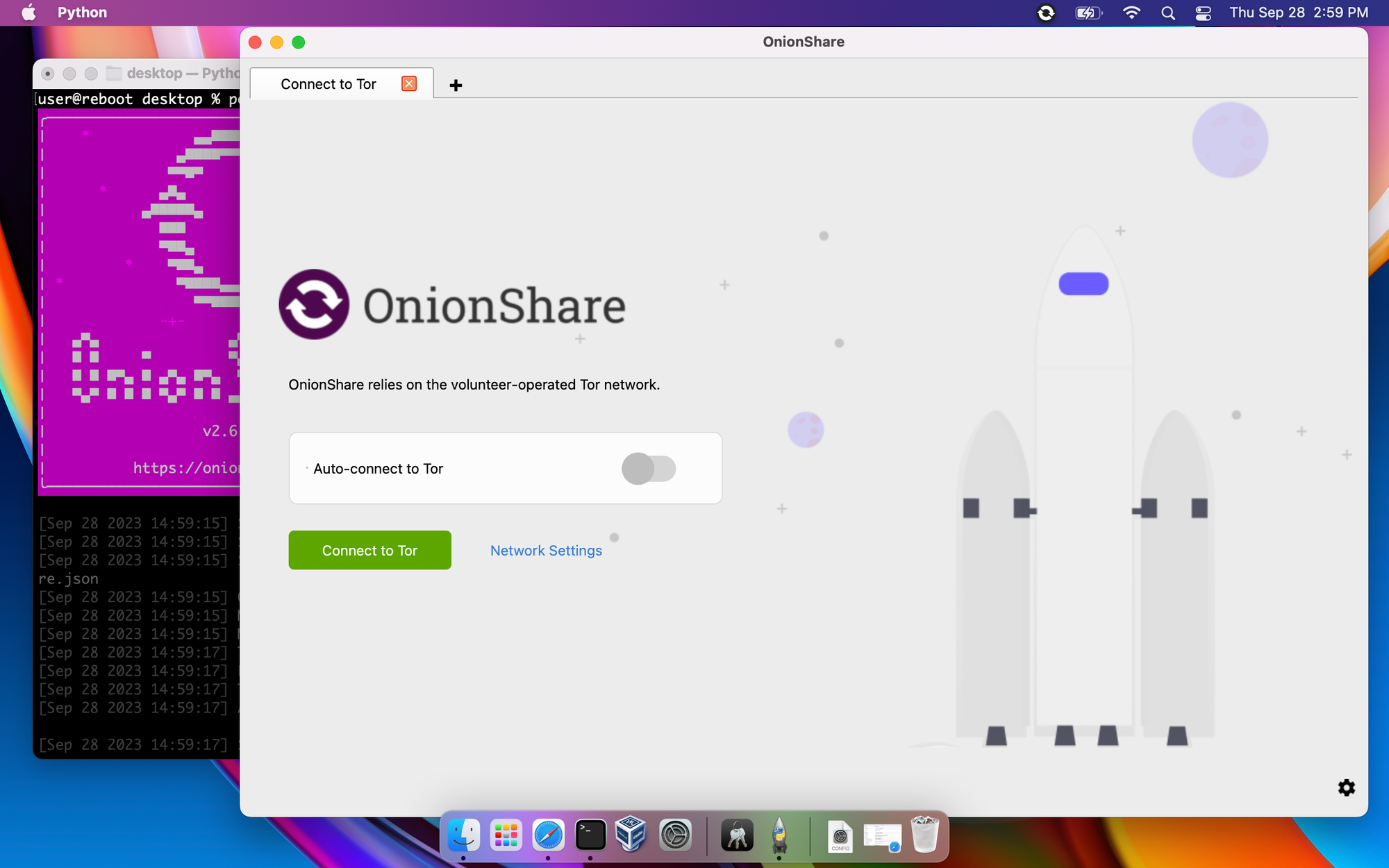 OnionShare in macOS