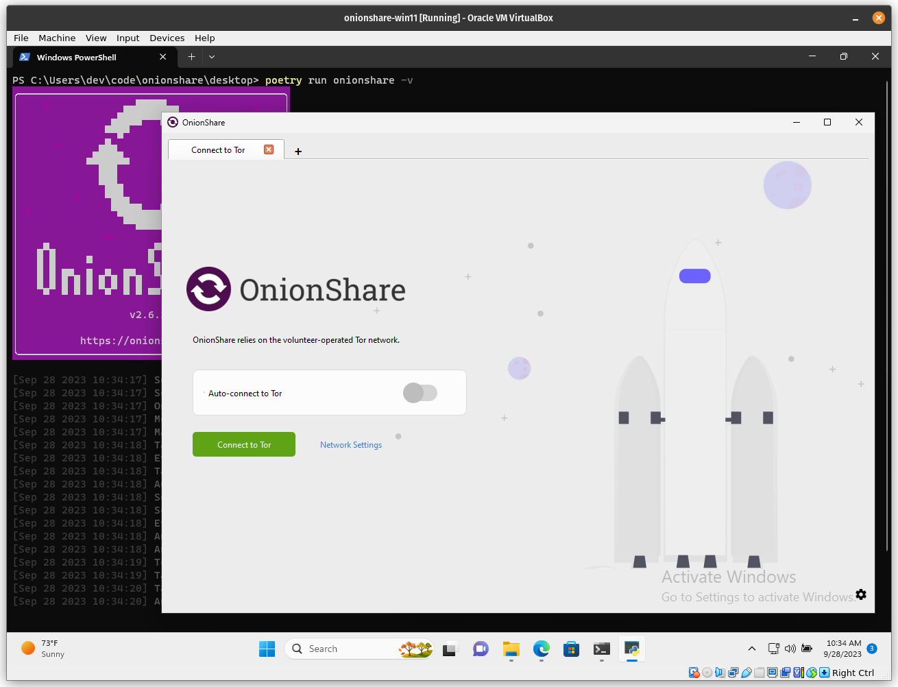 OnionShare in Windows