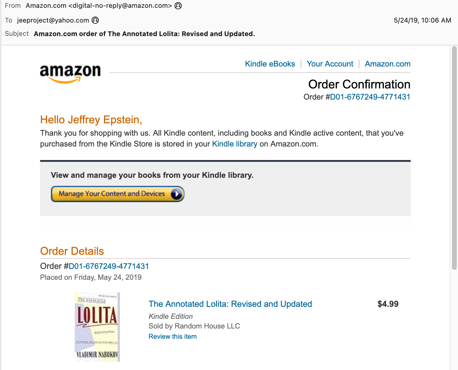 Jeffrey Epstein Bought Books About Pedophilia, Woody Allen, and Trump