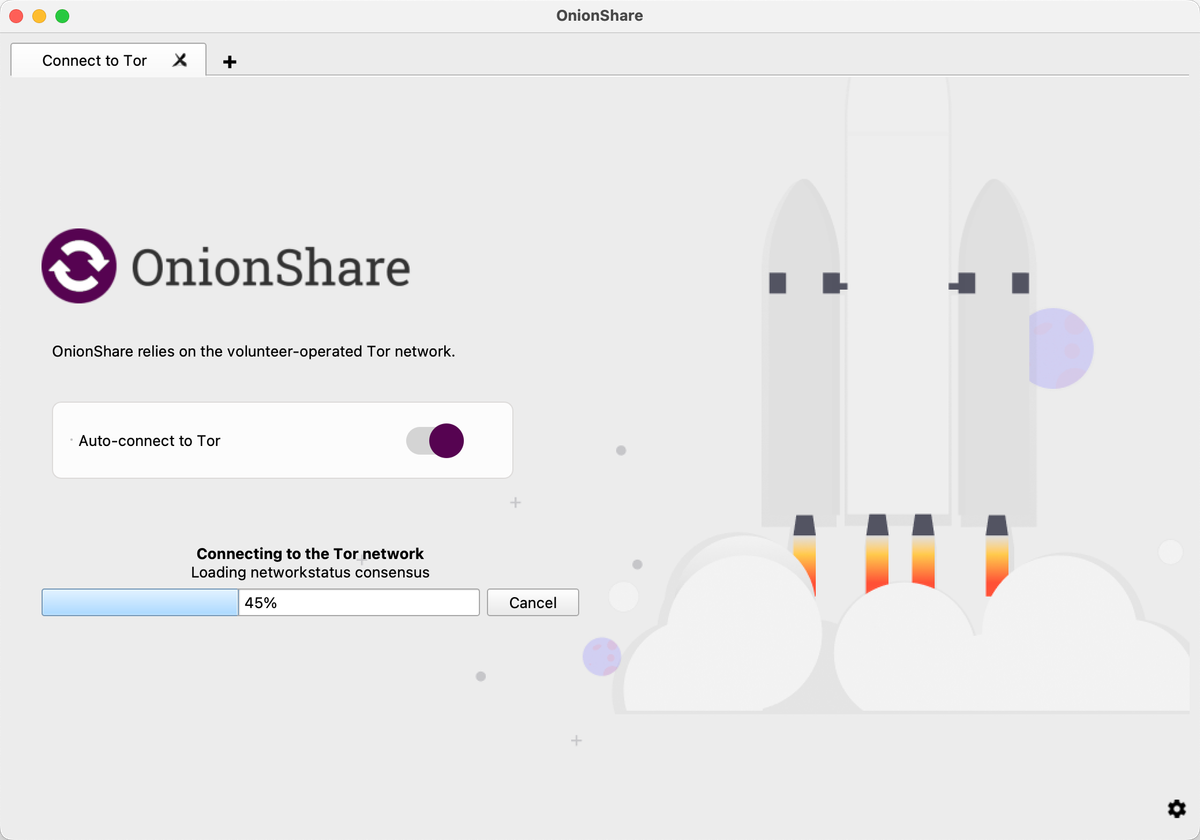 OnionShare 2.6 has a quickstart screen, automatic censorship circumvention, and better packaging